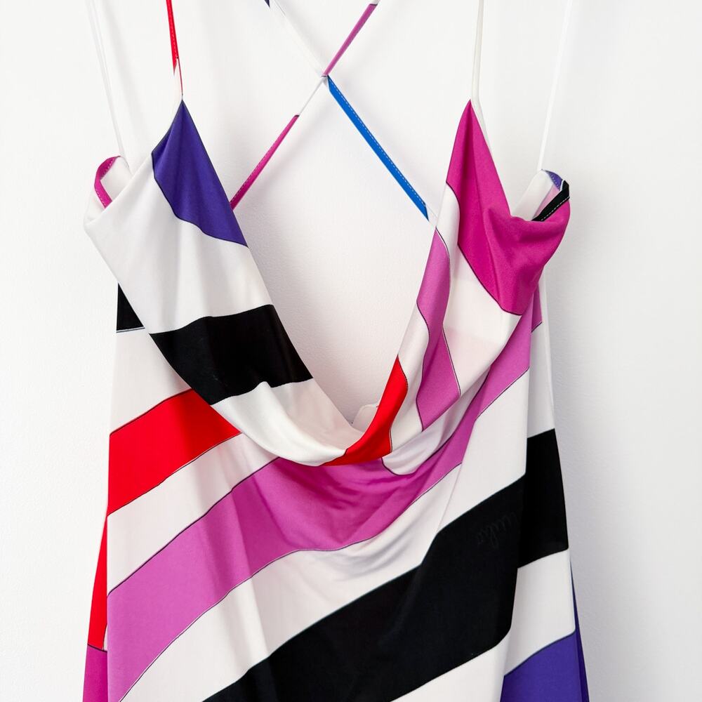 PUCCI Printed Satin-jersey Mini Dress Marmo size 44 - Picture 4 of 11